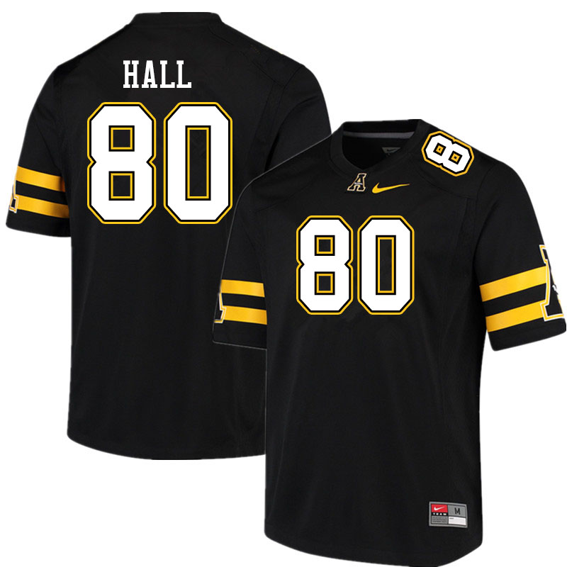 Men #80 AJ Hall Appalachian State Mountaineers College Football Jerseys Sale-Black